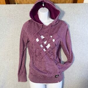 Vans Off The Wall Purple Heather Lattice Cutout Pullover Hoodie Womens Medium